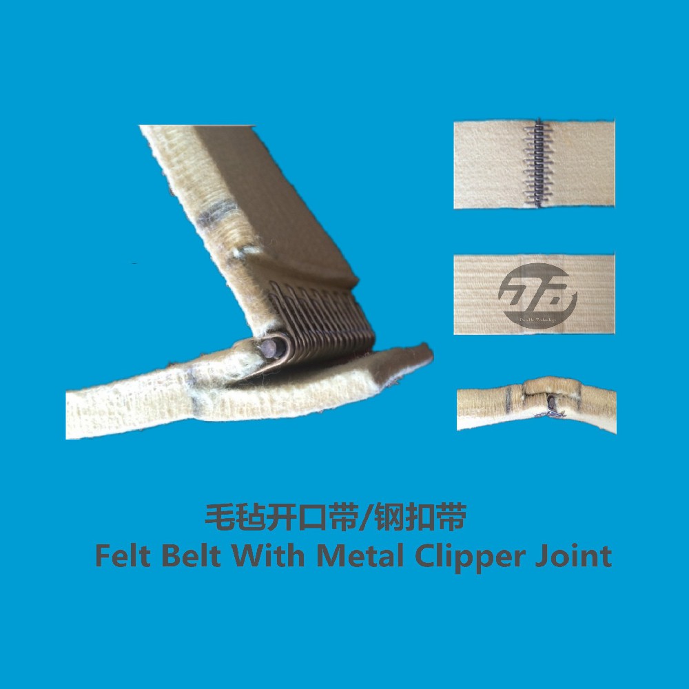 Felt Belt With Metal Clippe Joint